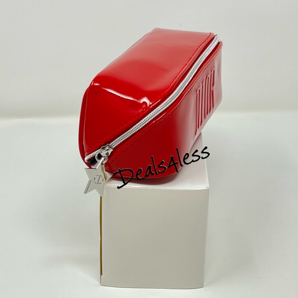 Dior Cosmetic Bag Makeup Case Travel Clutch Wallet Purse Zippered Red LOGO - Picture 7 of 11